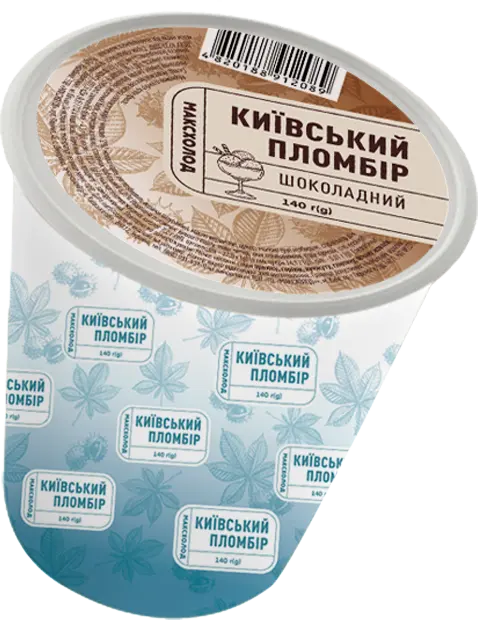 Пломбір шоколадний у картонному стаканчику